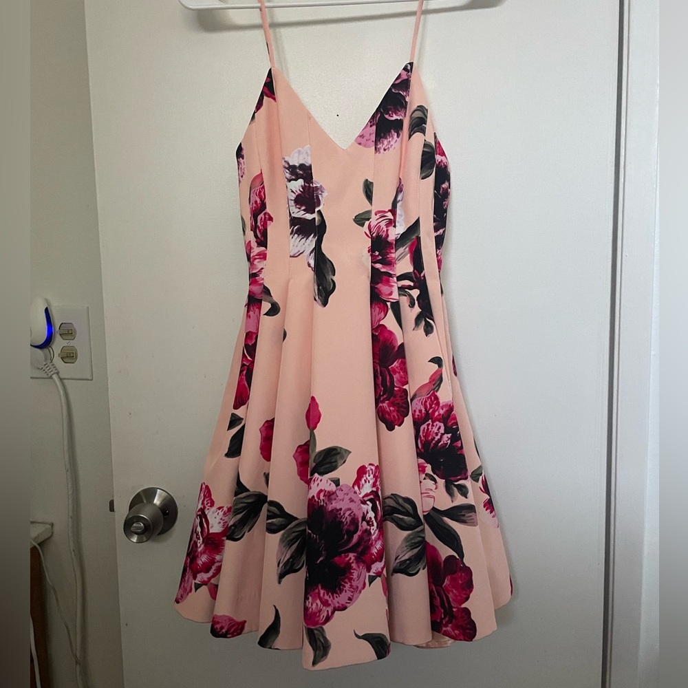 Beautiful Pink Floral Formal Minidress